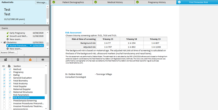 NTEUMP - Risk assessment following cfDNA testing NIPT - Risk Assessment