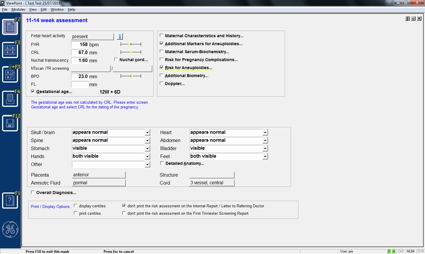 NTEUMP - Risk assessment following cfDNA testing NIPT - Viewpoint Risk Calculation